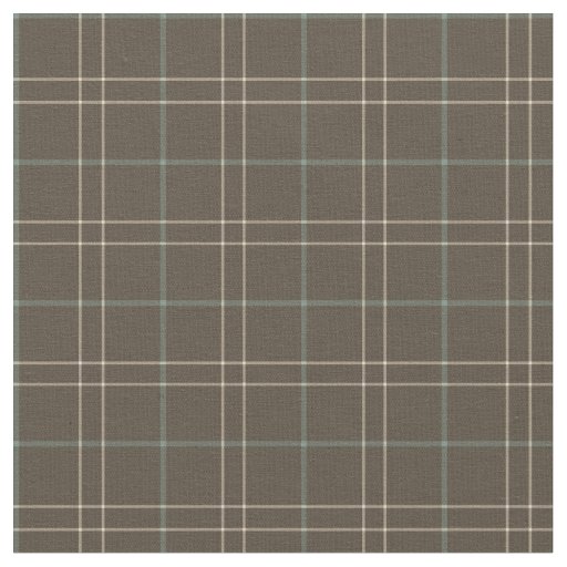 Vintage Brown and Green Plaid Fabric