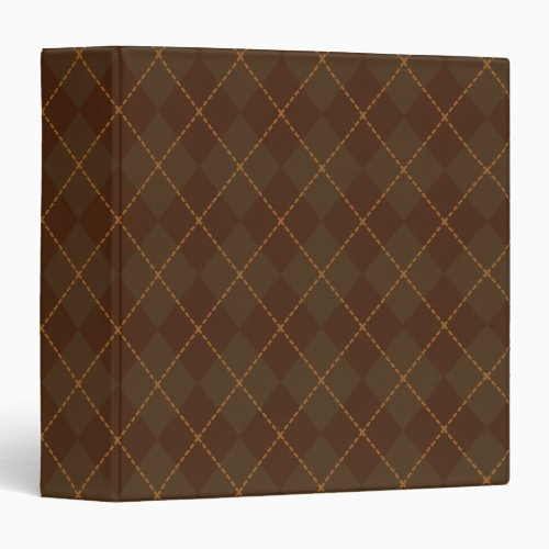 Vintage Brown Argyle Organizer Binder