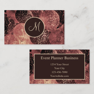 Vintage Brown Balloons Event Planner Abstract Business Card