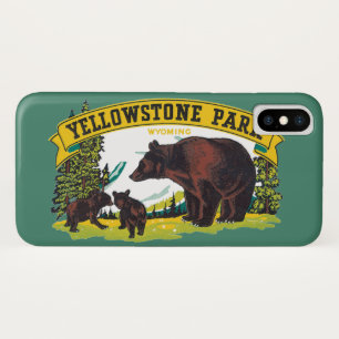Vintage Brown Bears in Yellowstone National Park iPhone X Case