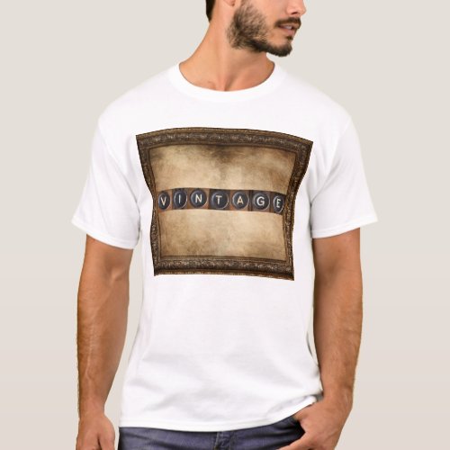 Vintage Brown Beige and White T_Shirt