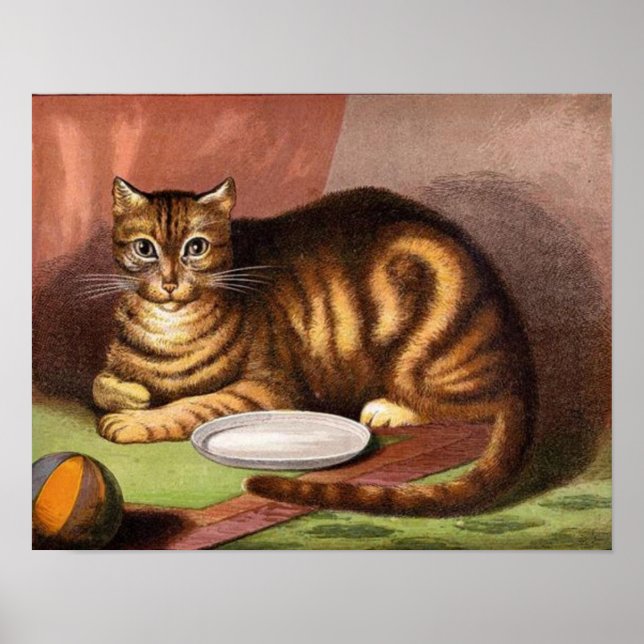Vintage Brown Cat Canvas Print (Front)