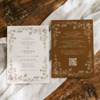 Vintage Brown & Cream French Floral Wedding