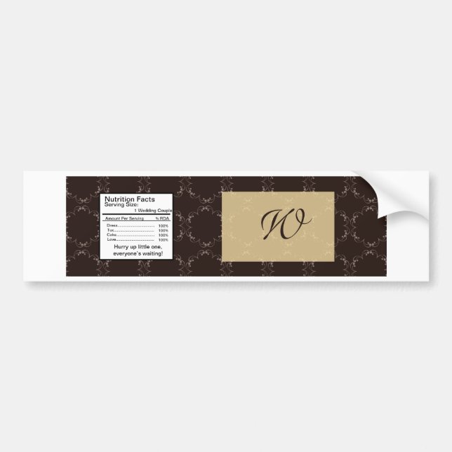Vintage Brown/Creme Wedding Water Bottle Label (Front)