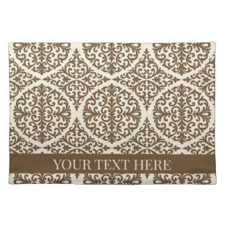 Vintage Brown Damask Kitchen Design Cloth Placemat