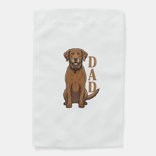 Vintage Brown Dog Dad Shirt Design_1 Garden Flag