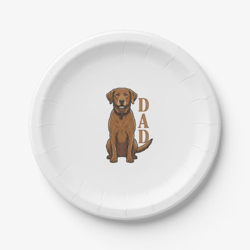 Vintage Brown Dog Dad Shirt Design_1 Paper Plates