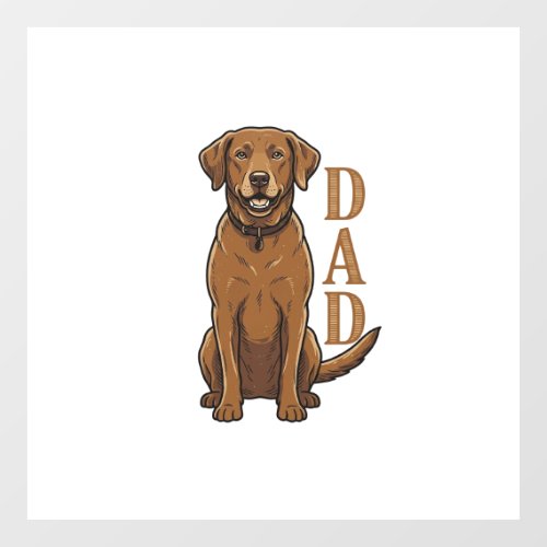 Vintage Brown Dog Dad Shirt Design_1 Window Cling