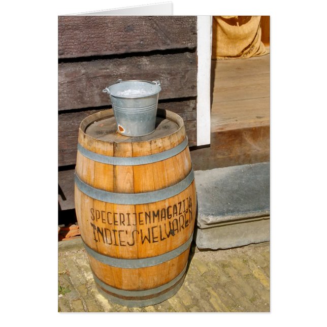 Vintage Brown Dutch Spice Warehouse Barrel Cards (Front)