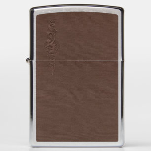 Vintage Brown Embossed Paper Zippo Lighter