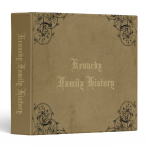 Vintage Brown Family History Custom 3 Ring Binder