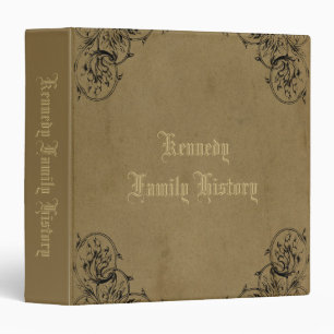 Vintage Brown Family History Custom 3 Ring Binder