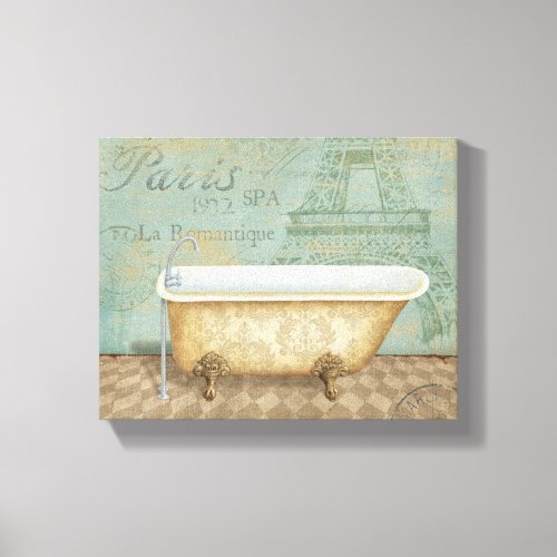 Vintage Brown French Bathtub Canvas Print