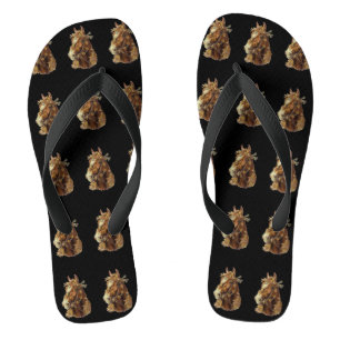 VINTAGE BROWN HORSE Wide Strap FlipFlops Thongs