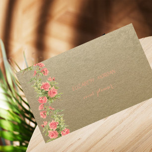 Vintage Brown Kraft Paper,Lace,Roses Business Card