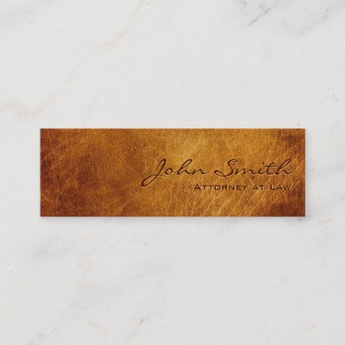 Vintage Brown Leather Attorney at Law Mini Business Card