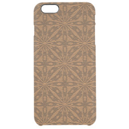 Vintage Brown Leather Geometric Pattern Clear iPhone 6 Plus Case