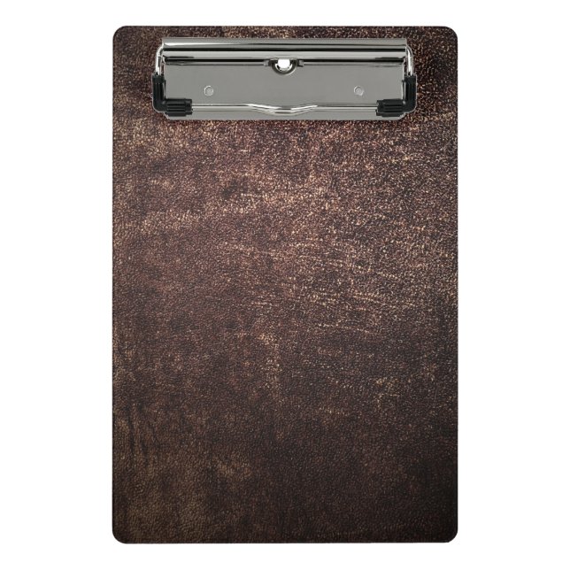 Vintage brown leather  mini clipboard (Front)