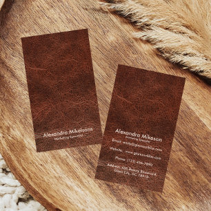 Vintage Brown Leather Professional Business Card