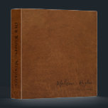 Vintage Brown Leather Texture Look 3 Ring Binder<br><div class="desc">Are you Looking for Vintage Brown Leather Texture Look 3 ring binder. If so this binder is for you.
A Combination of Brown Leather Texture Look and Elegant Calligraphy.
If you have a problem in personalizing the product,  don't hesitate to message me. I'll be happy to help you.</div>