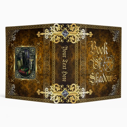 Vintage Brown Medieval Witchcraft Book Of Shadows 3 Ring Binder