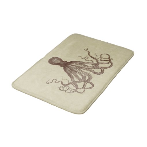 Vintage Brown Octopus Bath Mat Zazzle