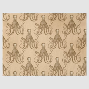 Vintage Brown Octopus Decoupage Tissue Paper
