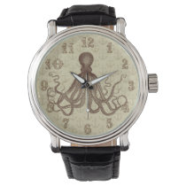 Vintage Brown Octopus with Anchors Watch