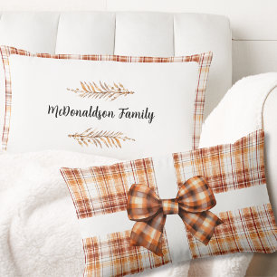 Vintage Brown Orange Personalized Name Parent Gift Lumbar Pillow