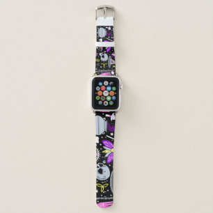 Vintage brown-orange tartan plaid. apple watch band