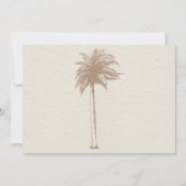 Vintage Brown Palm Tree Beach Wedding Invitations (Back)