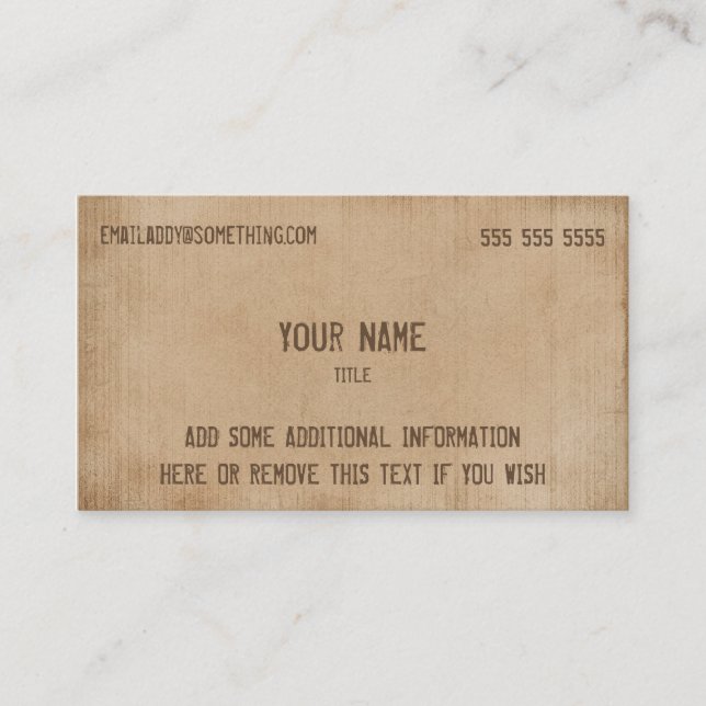 Vintage Brown Parchment Business Card (Front)