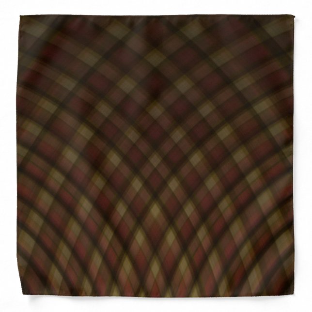Vintage Brown Plaid Bandana (Front)