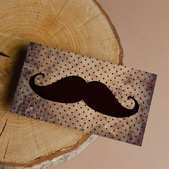 Vintage Brown Polka Dots Funny Mustache by kicksdesign at Zazzle