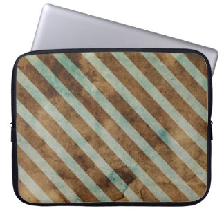 Vintage Brown Stripe Grunge Laptop Computer Sleeve