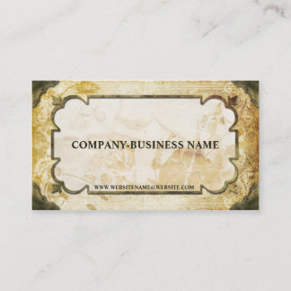 Vintage Brown & Tan Flourish Paper Business Cards