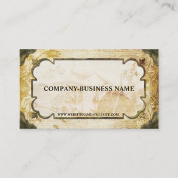 Vintage Brown & Tan Flourish Paper Business Cards by oddlotpaperie at Zazzle