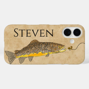 Vintage Brown Trout Fishing Name Phone Case