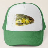 Brown Trout Wish I Was Fishing Trucker Hat, Zazzle