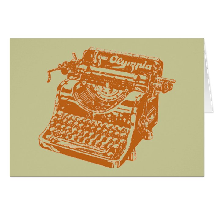 Vintage Brown Typewriter Card