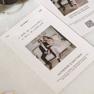 Vintage Brown Wedding Save the Date Photo Invitation