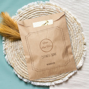 Vintage brown with logo business promotional paper favor bag