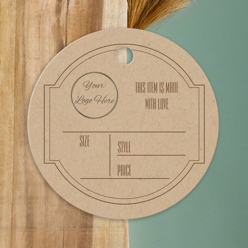 Vintage brown with logo product hang tag label