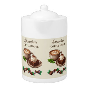 Vintage Brownie and Berry Bakery Branding Teapot
