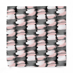 Vintage brush strokes, grey-pink decor. bandana