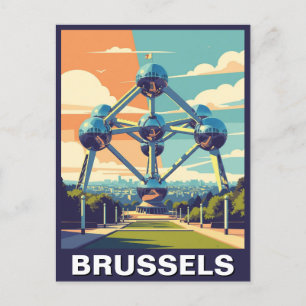 Vintage Brussels Belgium Atomium Travel Postcard