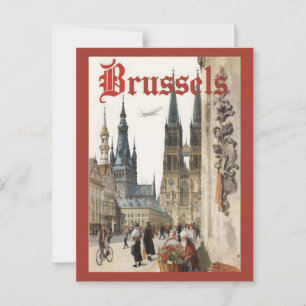Vintage Brussels Belgium Travel Postcard
