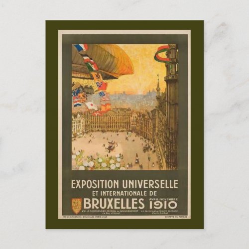 Vintage Brussels Exposition Postcard