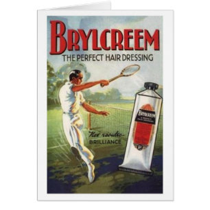 Vintage Brylcreem Man Playing Tennis Ad