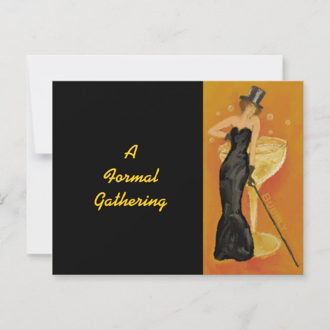 Vintage Bubbly Celebrate Formal Invitation (Front)